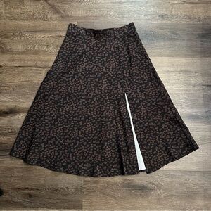 SHEIN Black and Brown Floral A-Line Skirt